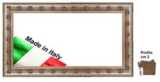 Cornice Argento invecchiato in legno con intagli a fiori per foto,stampe. Sp.cm2
