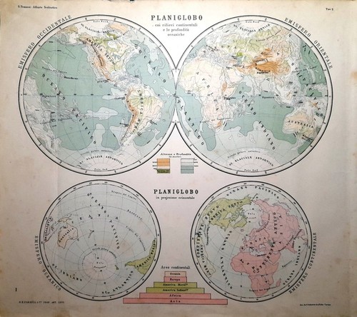 Stampa antica planisfero - stampa,