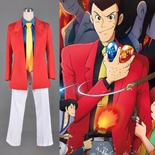 Lupin il terzo Rupan Sansei Giacca Rossa Cosplay Camicia Halloween Carnevale Nuova