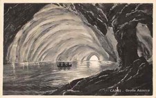 774) CARTOLINA ILLUSTRATA CAPRI GROTTA AZZURRA NAPOLI CASA EDITRICE CARCAVALLO