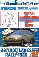 DECAL MAZDA 323 4WD M.SUNDSTROM 1000 LAKES R.1989 DnF (04)