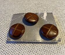 Bottoni effetto pelle vintage nuovi vecchio stock x 3 