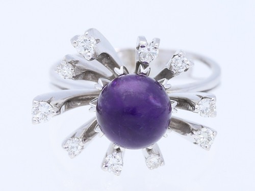 Anello vintage design ametista