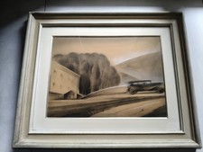 Quadro dipinto futurista firmato tecnica mista su cartoncino in splendida cornic