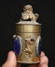 4 "Chine antique cuivre Dragon