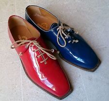 SCARPE IN PELLE DA DONNA STEFANOBI VERNICE BICOLOR ROSSO E BLU TAGLIA 36 ARTGIAN