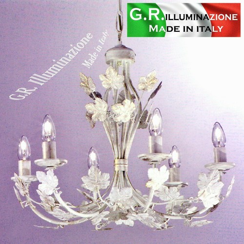 Lampadario ferro battuto 6 - lampadario, in