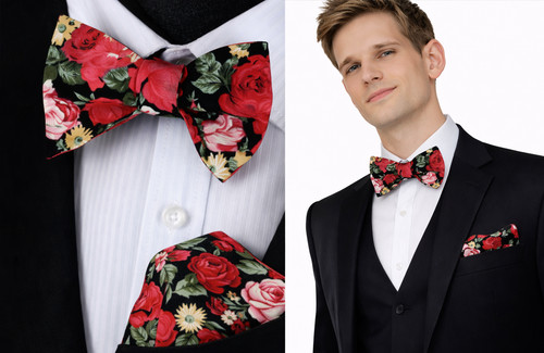 Lusso cotone rosa fiori uomo - lusso,