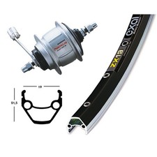 ruota posteriore 28x1,75 shimano nexus 8v contropedale nero RIDEWILL BIKE ciclis