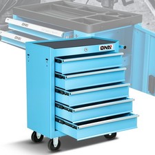 5 Drawers Lockable Rolling Tool Chest Cabinet Garage Warehouse Workshop Blue