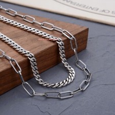 Collana catena vero argento
