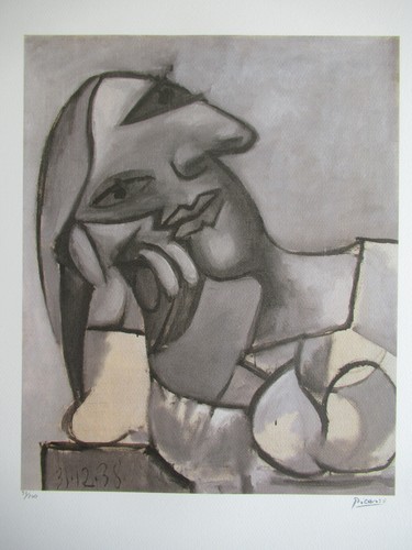 Lithographie buste de femme - buste,
