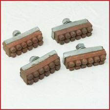 NOS BALILLA SET PASTIGLIE FRENO SCARPE VINTAGE CORSA STRADA BICI BICICLETTA SUPPORTO ROSSO