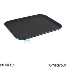 VASSOIO ANTISCIVOLO RETTANGOLARE NERO CM 40X30,5 IN POLIPROPILENE BAR PIZZERIA