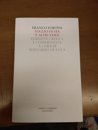 Franco fortini foglio via - fortini-,