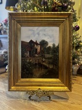 Dipinto olio paesaggio XIX