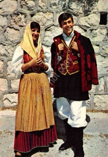 Cartolina sardegna costumi - cartolina,