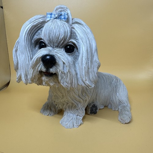 Statuina cane maltese - , fiocco
