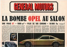 Catalogue prospekt brochure gamme Opel Vauxhalll 1969 magazine GM Opel GT FR
