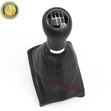 Pomello Leva del Cambio per Audi A4 B8 A5 Q5 6 Marce Nero Pelle con Cuffia