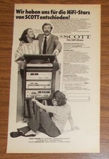 Rara Pubblicità Vintage SCOTT PS 77 XV Giradischi HiFi 570 T Tuner 1978