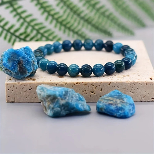 Bracciale elastico apatite blu