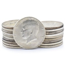 Lotto 1 moneta Kennedy mezzo dollaro 40% argento 1965 1966 1967 1968 1969 50c