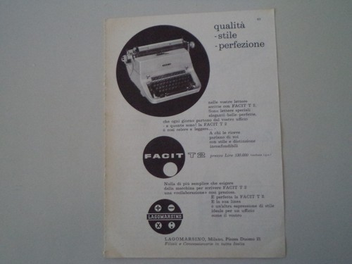 Advertising pubblicità 1961 - pubblicità,
