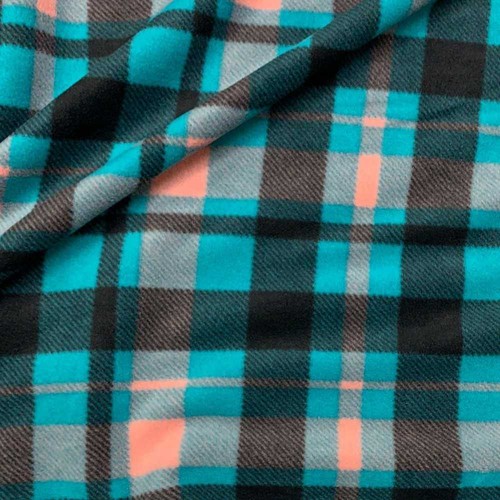 Tessuto pile scozzese pavone - tessuto,