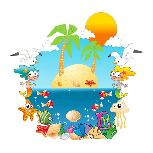 Sirene isola pesci adesivi