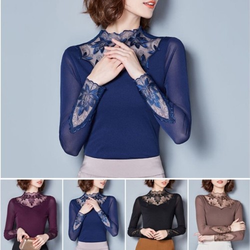 Camicia donna maglia pizzo