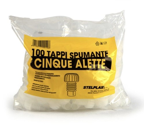 100 tappi alettati - pz.100, bianco