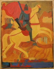 Dipinto olio sovietico ucraino