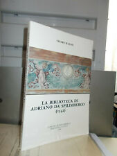 LA BIBLIOTECA DI ADRIANO DA SPILIMBERGO 1542 DI C. SCALON OTTIMO STATO 