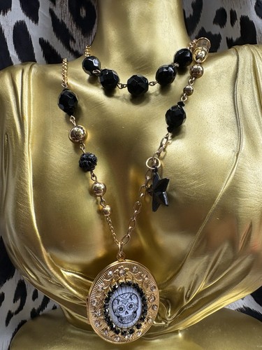 Collana medaglione teschio - collana,