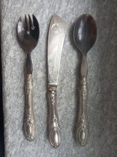 3 POSATE ANNI 60 IN ARGENTO