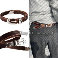 Cinture Vintage Fibbia Argento Our Legacy Top Pelle di Vacchetta Cintura Uomo Donna