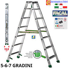 Scala in Alluminio 5 6 7 Gradini FACAL Doppia Salita Portata 150Kg Professionale