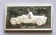 LINGOTTO ARGENTO 1,6 GR 925/1000 COLLEZIONE AUTO D' EPOCA NAPIER E SON LTD 1907