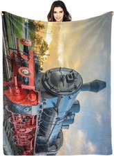 Coperta Treno a Vapore per Divano, Accogliente Flanella Calda 60 x 50, 