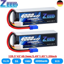 2x Zeee 18.5V 5S batteria Lipo 100C 4000mAh EC5 soft shell per RC camion auto aereo