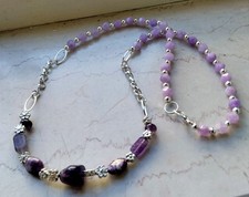 RAFFINATA COLLANA DI CM 67 IN PIETRE LILLA/VIOLA  NATURALI