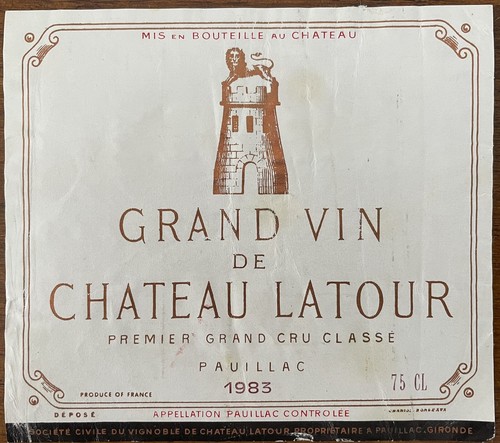 étiquette château latour - château,
