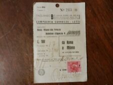 20133) BIGLIETTO TRENO COMPAGNIA CARROZZE LETTI DA ROMA A MILANO 1940 PROBABILE