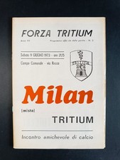 programma partita amichevole MILAN Tritium 9 giugno 1973