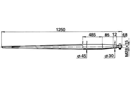 Forca punta conica 45x1250 - punta,