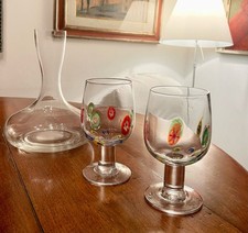 Coppia Calici Murano Murrine Millefiori