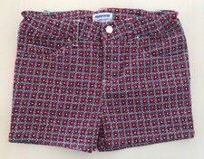 Pantalone corto Mayoral bambina 9 anni 134 cm shorts twill cotone stampato rosso