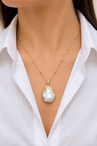 Collana perla barocca naturale - collana,