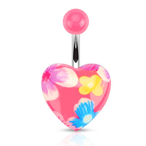 Piercing ombelicale cuore - a,